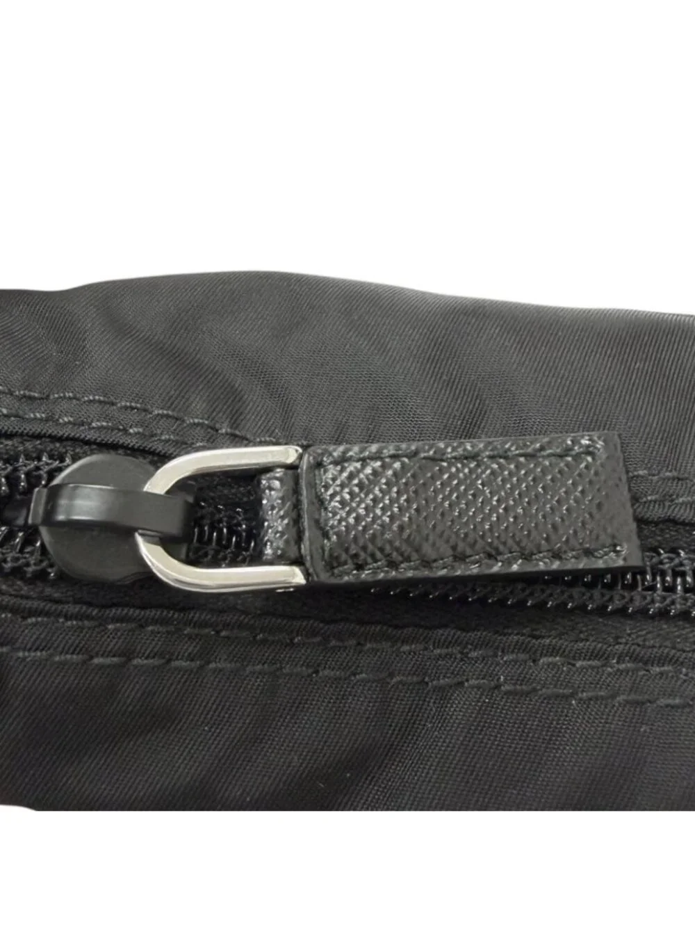 Prada Leather Re-Nylon Triangle Logo Pouch Crossbody Shoulder Bag Black